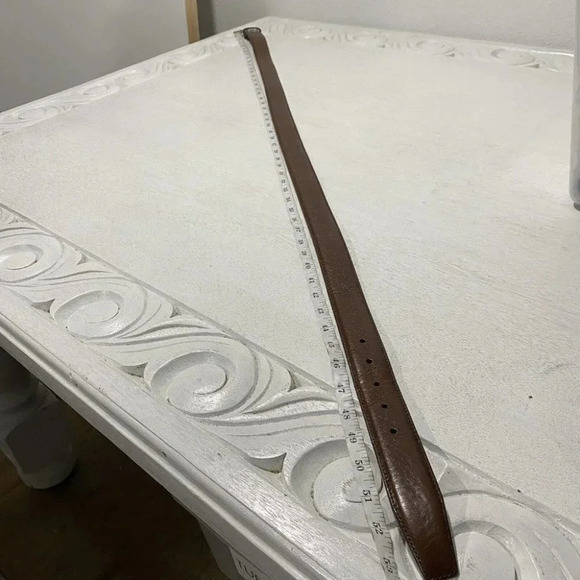 Brighton Mens Dress Belt Leather Brown Silver America Made 46 Classic Simple - Picture 7 of 10